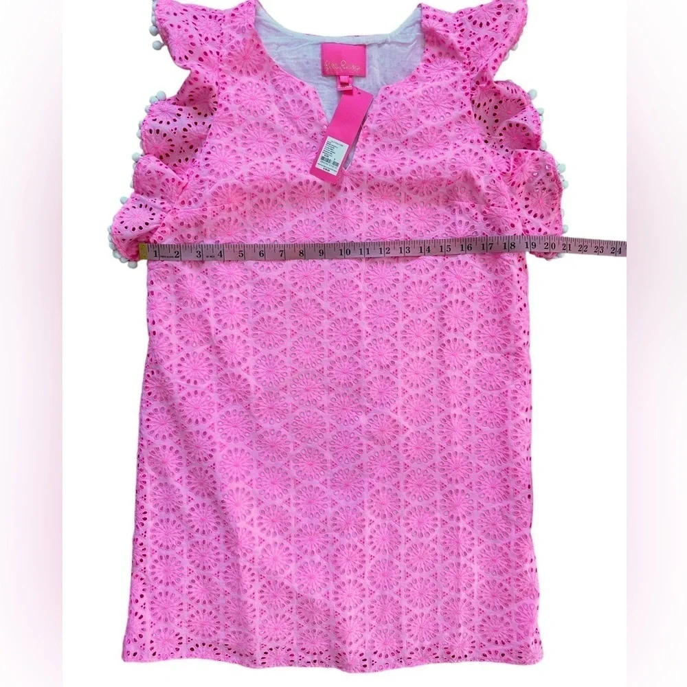 LILLY PULITZER Small Astara in Prosecco Pink Neon Geo Eyelet dress - Picture 13 of 16